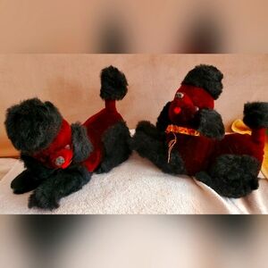 Vintage plush poodle transistor radio